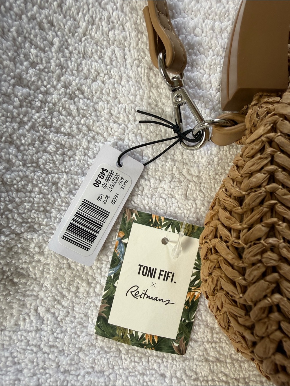 Toni Fifi by Reitmans Woven Straw Crossbody Bag/Clutcg in Tan - Picture 2 of 5
